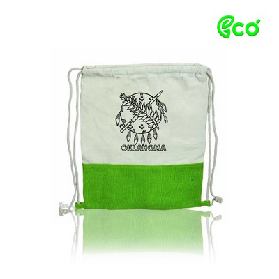 Ecofriendly Jute/Cotton Drawstring Back Pack
