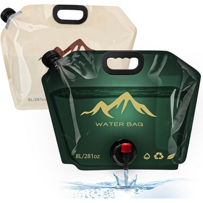1.75 Gallon 8L No-Leak Water Container Bag For Camping Hiking Backpack With Spigot