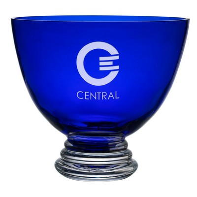 9"D European Cobaltino Blue Footed Bowl