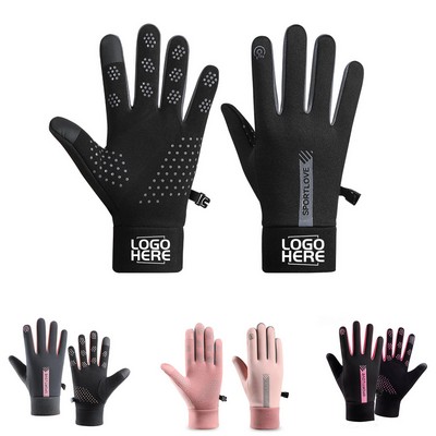 Fleece-Lined Waterproof Touchscreen Outdoor Cycling Sports Non-Slip Gloves