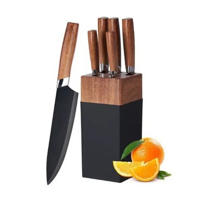 6 Piece Kitchen Knife Set w/Wooden Handles