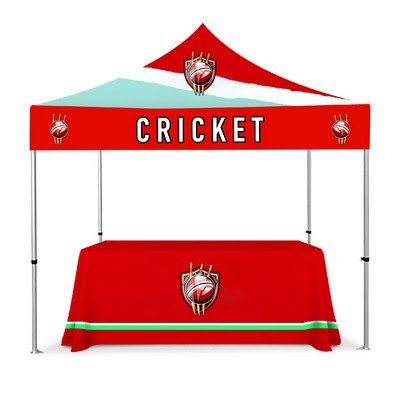 Complete 10' x 10' Custom Pop-Up Tent Kit with Table Throw