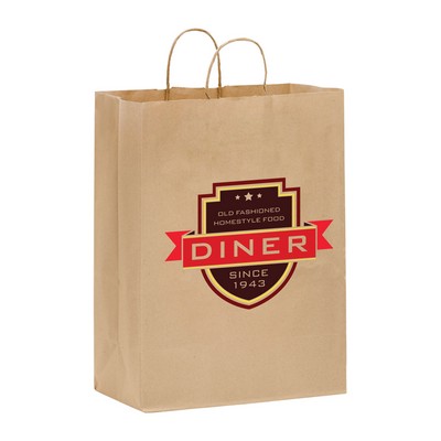 Natural Kraft Shopper with Full Color Digital Print (13 x 7 x 17)