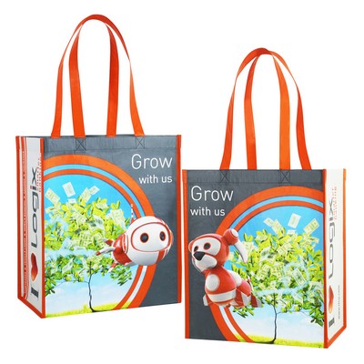 170g Full-Color Double Laminated RPET Custom Tote Bag (13"x15"x8")