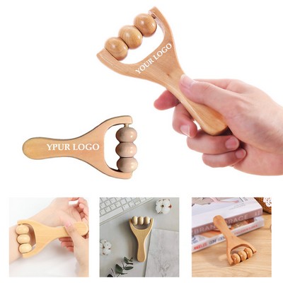 Wooden Handheld Acupoint Massager for Stress & Pain Relief