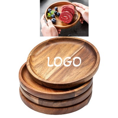 6" x 6" Wood Tray Dinner Plates