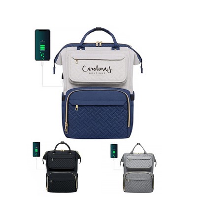 Water Resistant Travel Usb Backpack