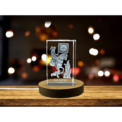 Death 3D Engraved Trophy Crystal Award - Spiritual Tarot Art