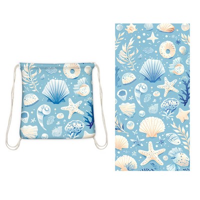 2" 1 Drawstring Beach Towel Backpack 32 x 63"