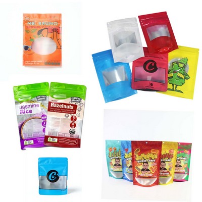 Custom Resealable Mylar Bags with a Clear Window