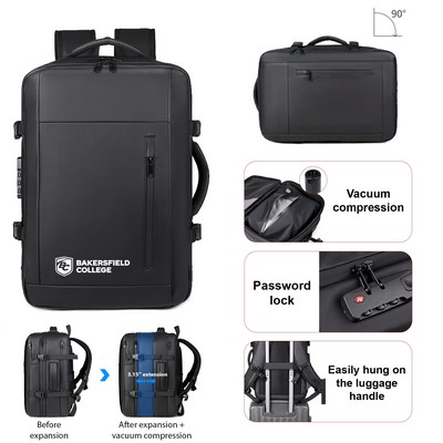 Compressible Airtight Vacuum Travel Backpack with Air Bump