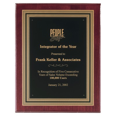 Rosewood Piano Finish Plaque with Embossed Back Plate