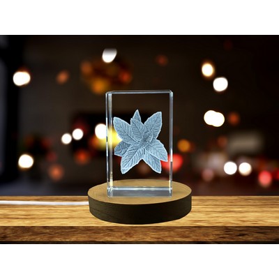 Mint Plant 3D Engraved Crystal Trophy Award w/LED Base Light