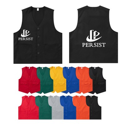 Volunteer Uniform Employee Vests Workwear with Bias Trim