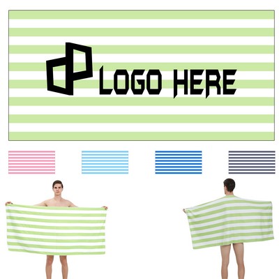 Striped Microfiber Beach Towel