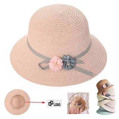 Women'S Flower Sun Protective Straw Hat