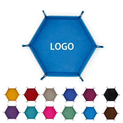 PU Leather Foldable Dice Rolling Tray