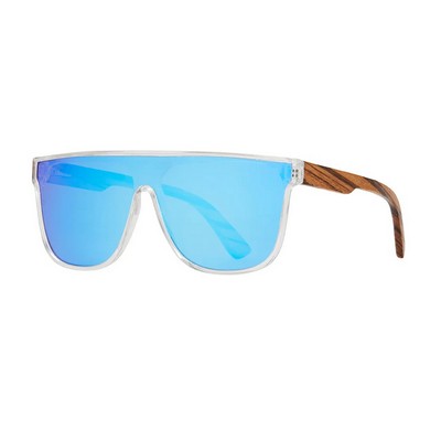 Beau Crystal Clear & Zebra Wood Polarized Sunglasses