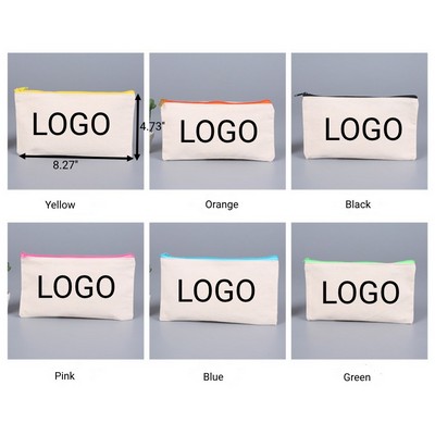 Multi Purpose DIY Craft Canvas Pencil Case Makeup Pouch Toiletry Zipper Bag