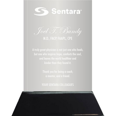 4" x 6" Clear Acrylic in Piano Finish Ebony Base