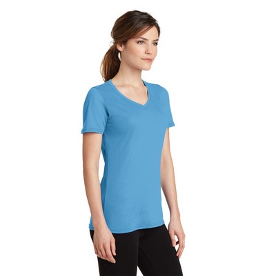 Port & Company® Women's Performance Blend V-Neck Tee
