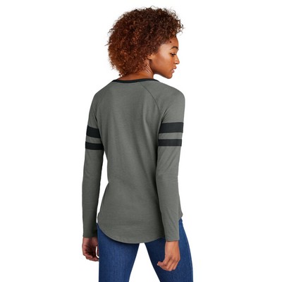 Sport-Tek® Women's Halftime Stripe Long Sleeve V-Neck Tee