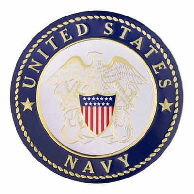 4" Round Color Printed United States Navy Shield Emblem Magnetic Medallion Decal Disc