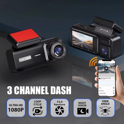 Full HD 3 Lens WiFi Dash Camera
