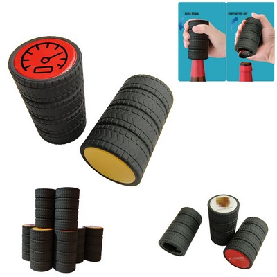 Wheel Shape Tire Push-Down Beer Bottle Opener