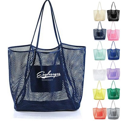 Roomy Mesh Beach Tote Bag