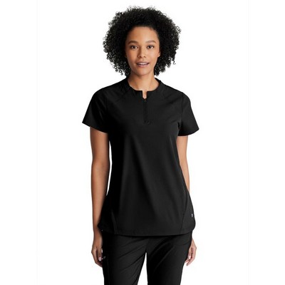 Women's 2 Pocket Banded Zip Collar Flux Top