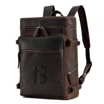 Genuine Leather Vintage Laptop Backpack for Travel