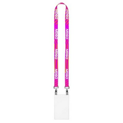 3/4" Full Color Satin Finish Lanyard w/Open 2-End Attachments Import Air (FAST Production)