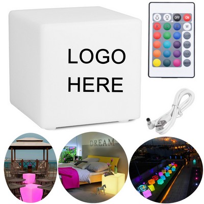 Personalized Color Changing LED Cube Light Stool Glow Cube Seat Modern LED Light Side Table