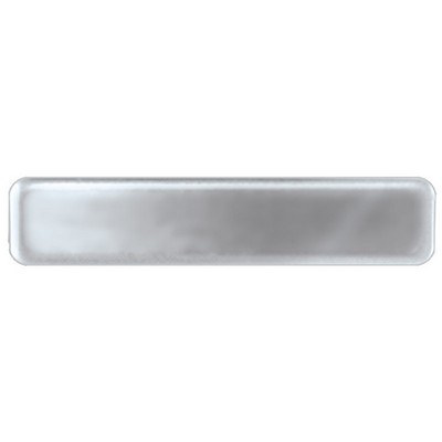 Satin Nickel Name Badge with Fused Posts and Clutch Back (5/8" x 2 1/2")