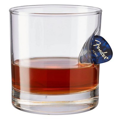 Guitar Pick Embedded Rocks Glass