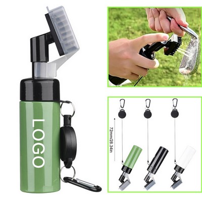 Golf Club Groove Cleaner Brush Golf Water Spray Brush with Retractable pull ring