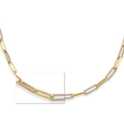 Jilco Inc Diamond Paperclip Necklace - Yellow Gold