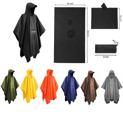 3-in-1 Unisex Reusable Camping Rain Poncho