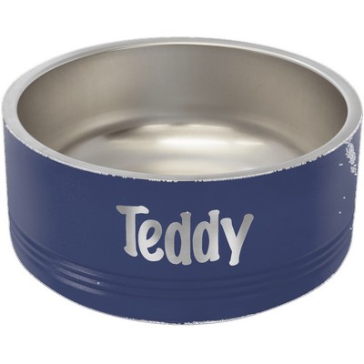 Polar Camel 32 oz. Medium Navy Blue Pet Bowl