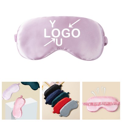 Silk Eye Mask with Elastic Strap and Pouch