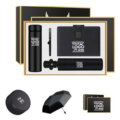 4pc Business Gift Set w/ Notebook&Pen&Thermos Cup&Unbrella