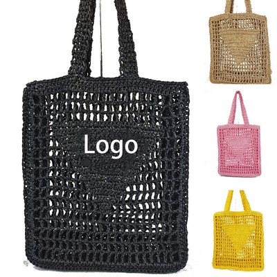 Straw Mesh Crochet Tote Beach Bag