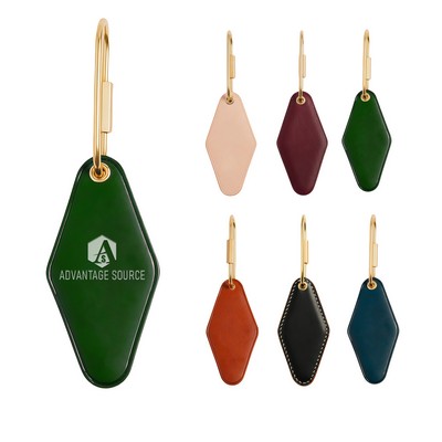 Vintage PU Leather Double-Sided Diamond Keychain