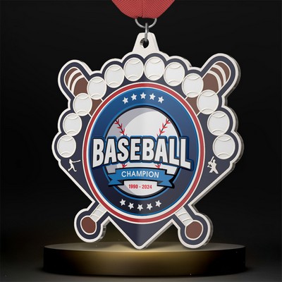 5" UV Printed Baseball Medals