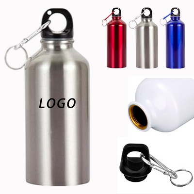 22 Oz Aluminum Sports Water Bottle W/ Carabiner