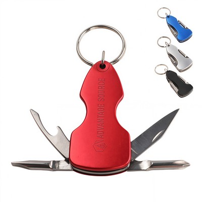 Portable Multi-Tool Keychain with Screwdrivers and Bottle Opener