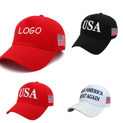 American Flag Vintage Washed Distressed Cotton Dad Hat