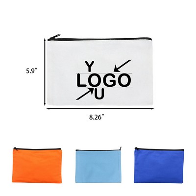 Zippered Canvas Makeup Bag