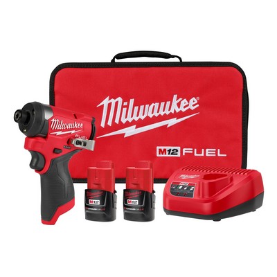 Milwaukee M12 Fuel 1/4" Hex Impact Driver Kit W/ 2 Batteries